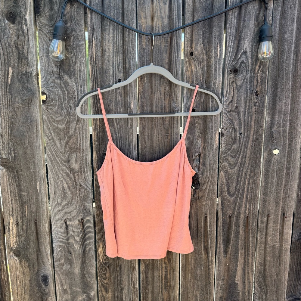 David Meister Peach Cropped Spaghetti Strap Camisole Top size large